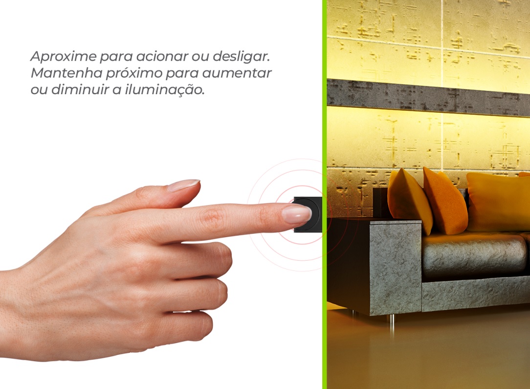 SENSOR DE ACIONAMENTO DIMERIZAVEL BRANCO 8,33A 12V / 4,16A 24V (FITA LED) 