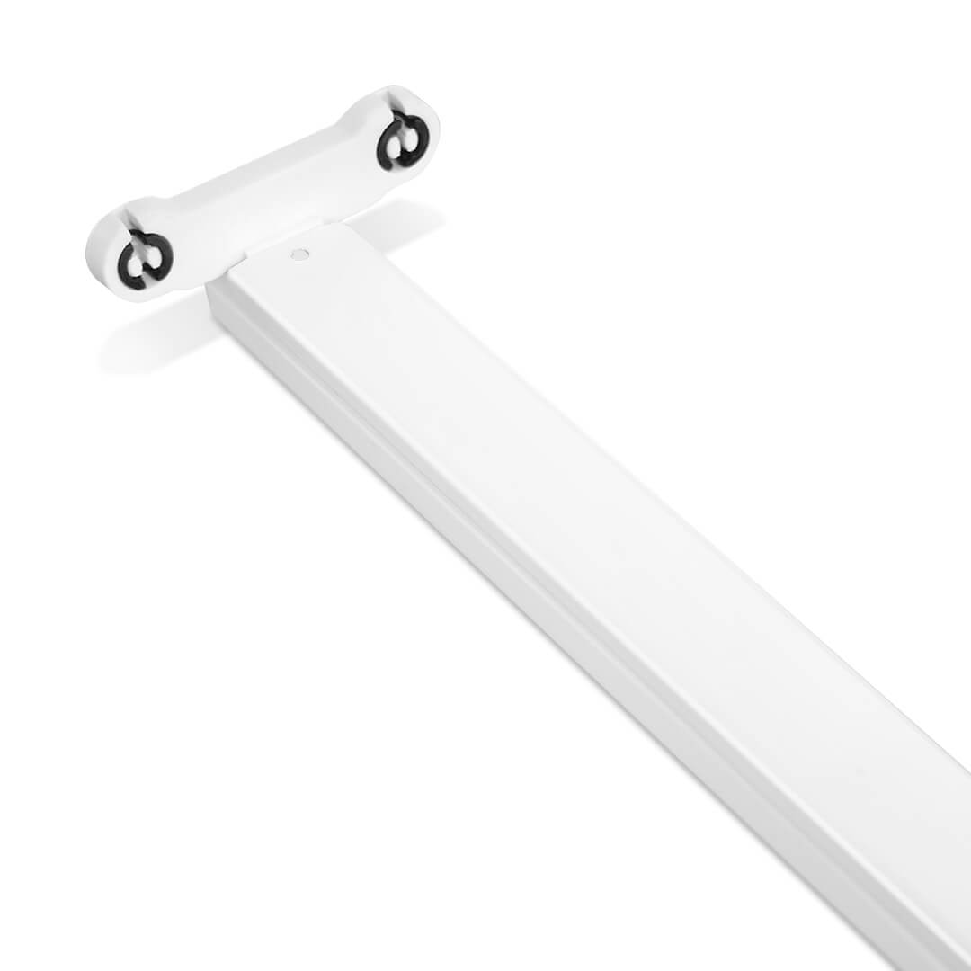 LUMINARIA PRATICA DE SOBREPOR BRANCA PARA 2 LAMPADAS LED T8 120CM 