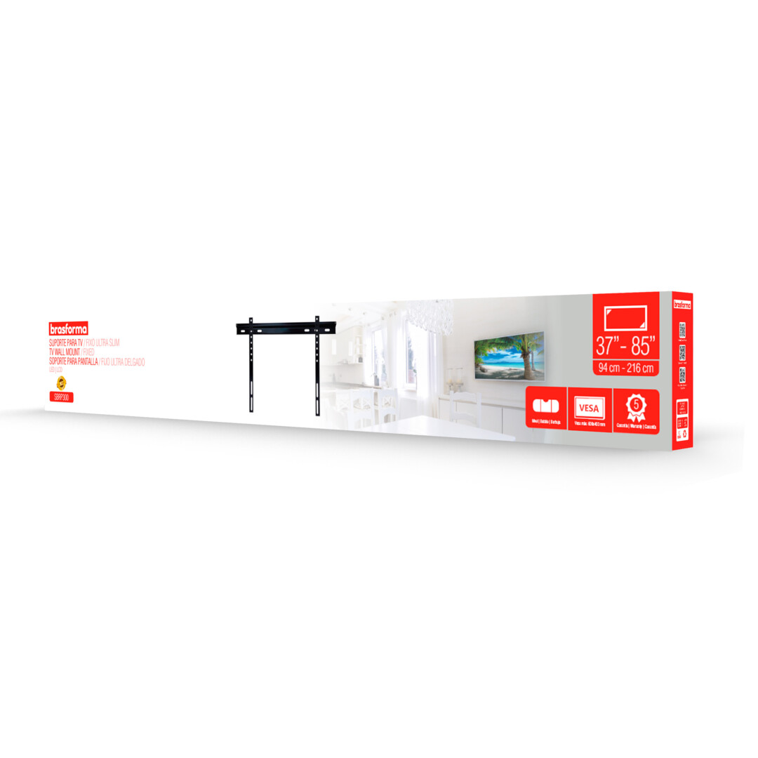 SUPORTE FIXO ULTRA SLIM PARA TV LED, LCD, PLASMA, 3D E SMART TV DE 37'' A 85'' - Foto 3