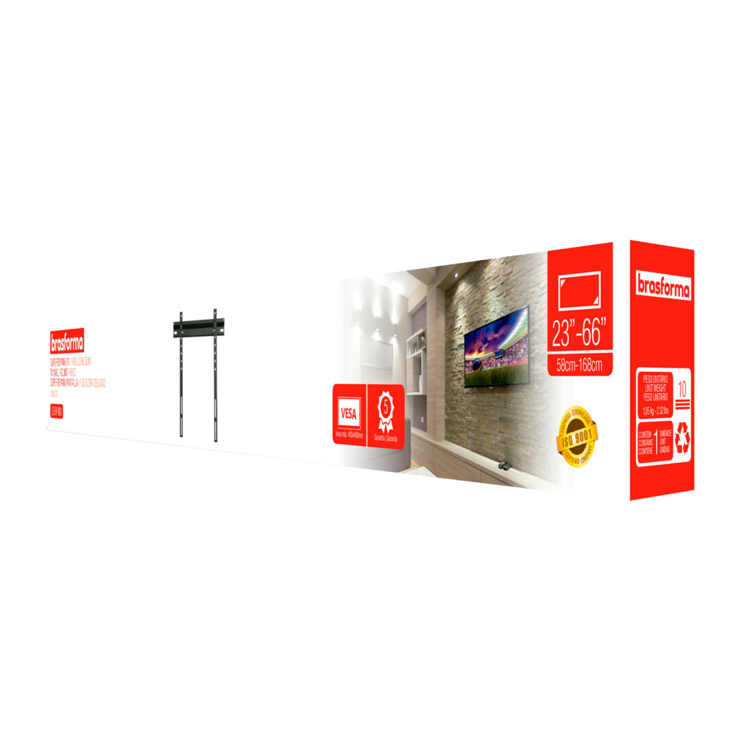 SUPORTE FIXO ULTRA SLIM PARA TV LED, LCD, PLASMA, 3D E SMART TV DE 23'' A 66'' SBRP400 - Foto 1