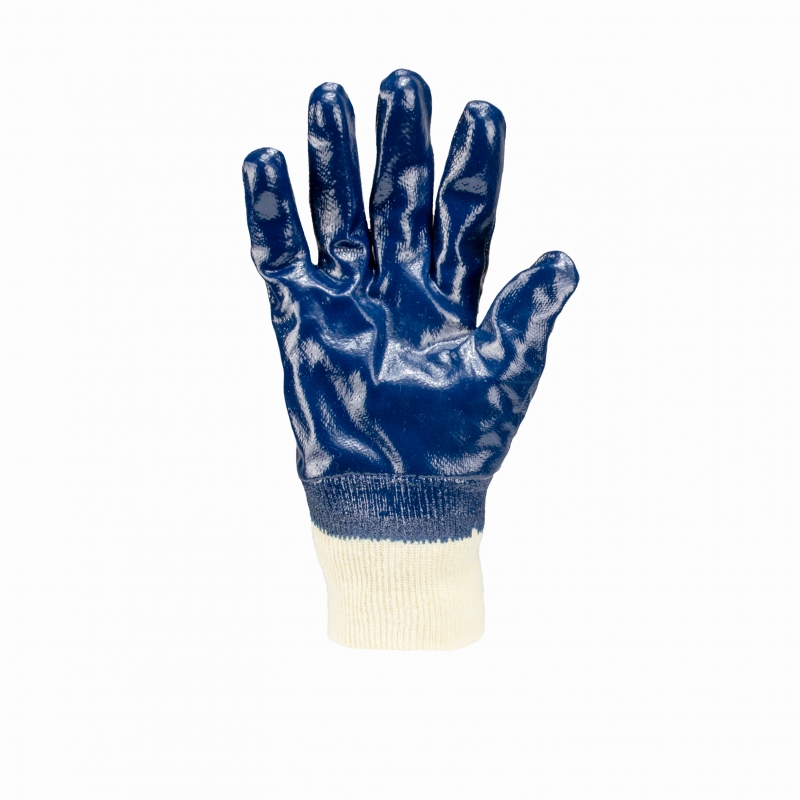 LUVA MALHA ALGOD�O 9 (G) AZUL BANHO BORRACHA NITRILICA TOTAL NITRILI-KA 30 CA35954 - Foto 1