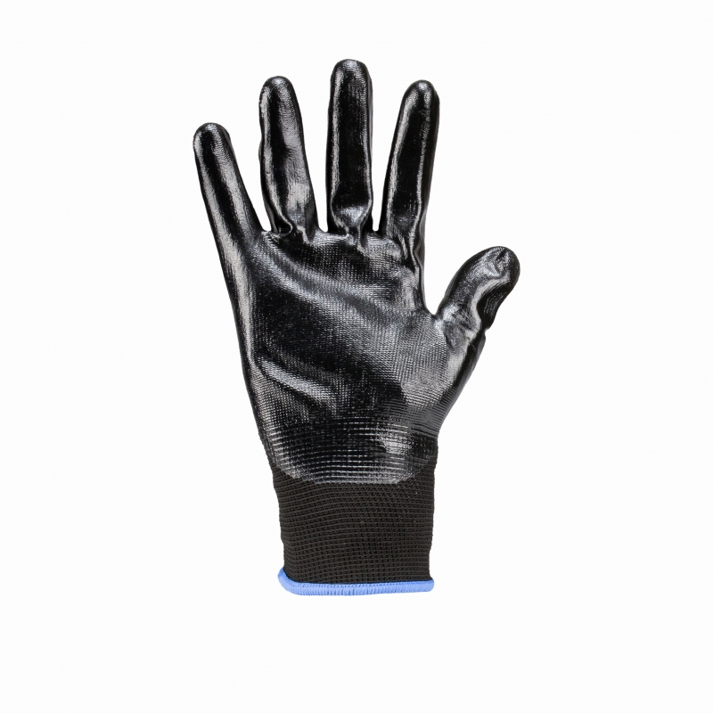 LUVA NYLON 9 (G) PRETA BANHO NITRILICO NA PALMA NBR  CA15271 - Foto 1