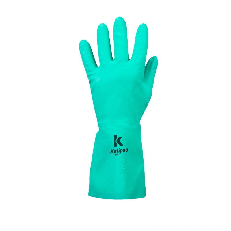LUVA BORRACHA NITR�LICA 8 (M) 0.38MM VERDE INTERIOR FLOCADO NITRILICA-KA CA11769 - Foto 1