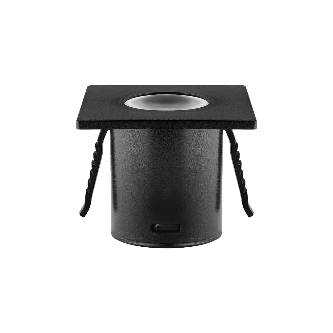 MINI SPOT LED QUADRADO 1,5W 2700K (AMARELA) 90 LUMENS PRETO FOSCO - Foto 1