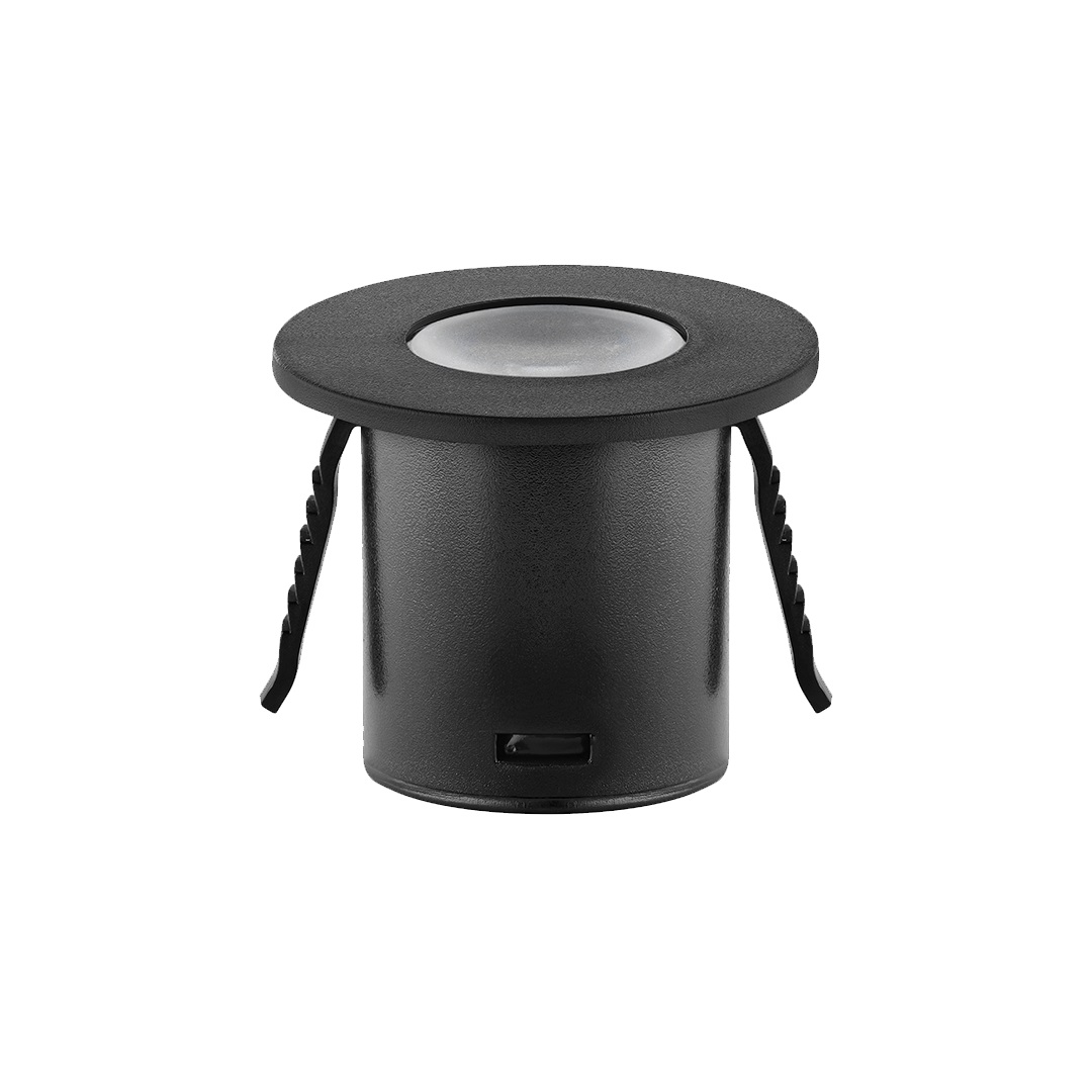 MINI SPOT LED REDONDO 1,5W 2700K (AMARELA) 90 LUMENS PRETO FOSCO - Foto 1
