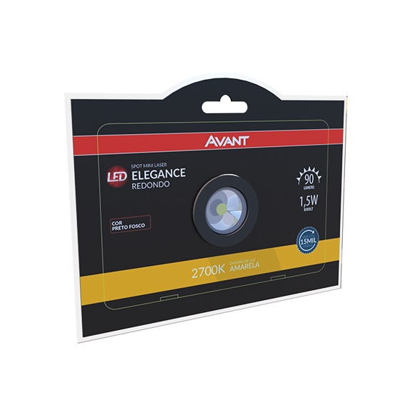 MINI SPOT LED REDONDO 1,5W 2700K (AMARELA) 90 LUMENS PRETO FOSCO - Foto 2