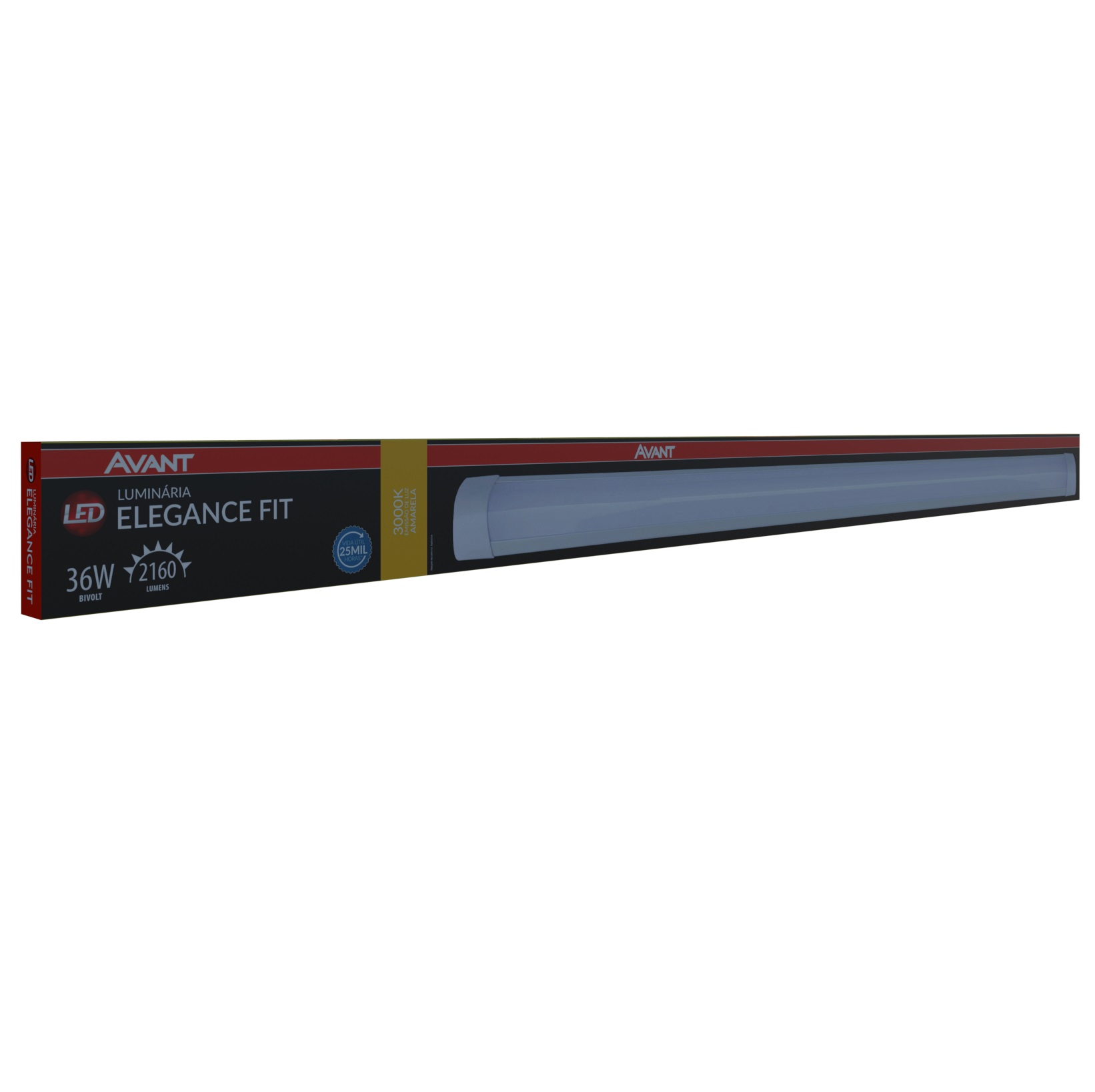 LUMINRIA LED ELEGANCE FIT 3000K (AMARELA) 36W 2160 LUMENS PRETO FOSCO - Foto 2
