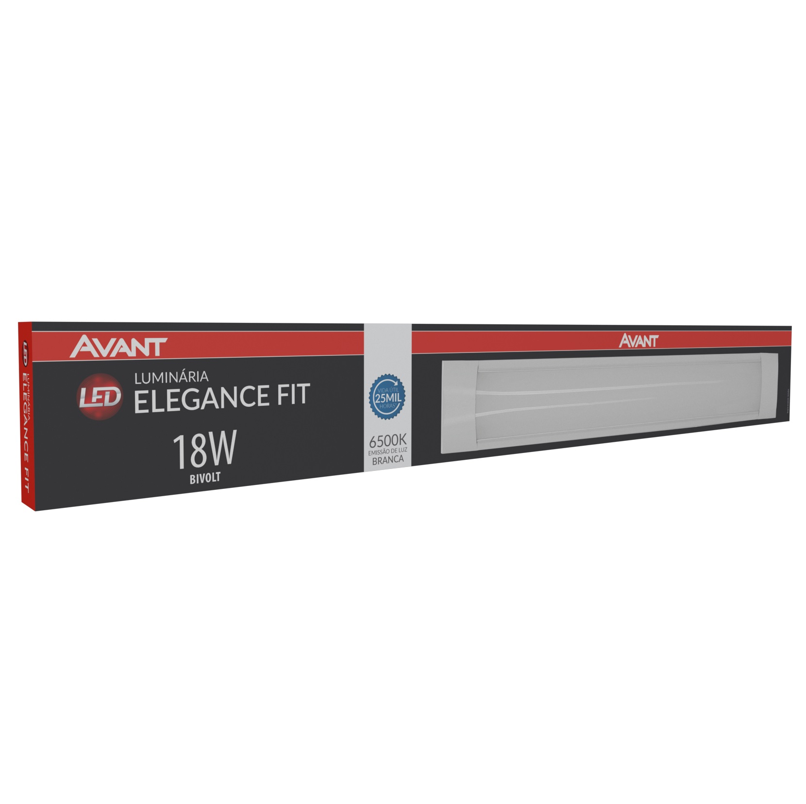 LUMINRIA LED ELEGANCE FIT 6500K (BRANCA) 18W 1080 LUMENS PRETO FOSCO - Foto 1