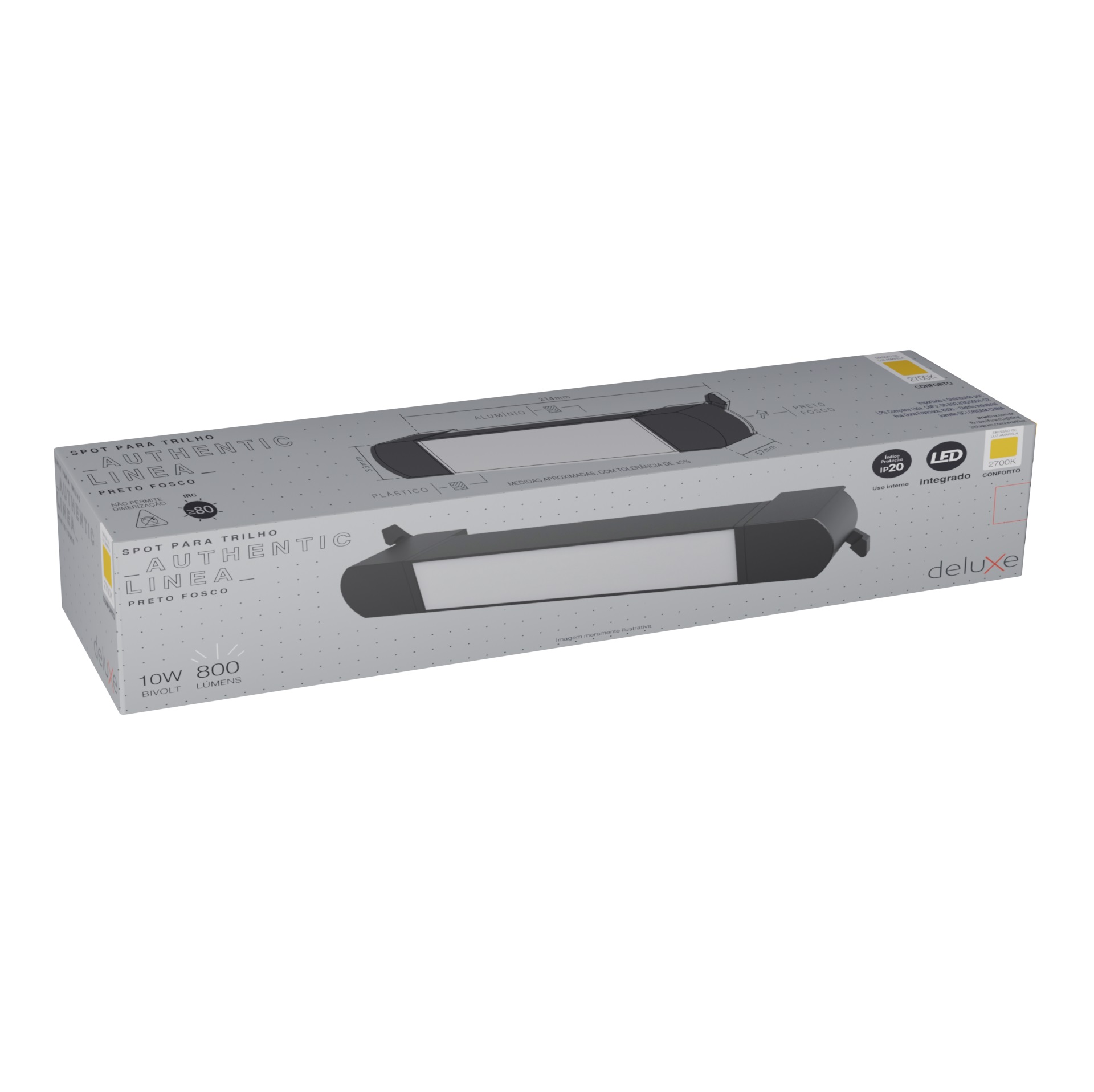 SPOT TRILHO AUTHENTIC LINEA 10W 2700K (AMARELA) PRETO FOSCO - Foto 2
