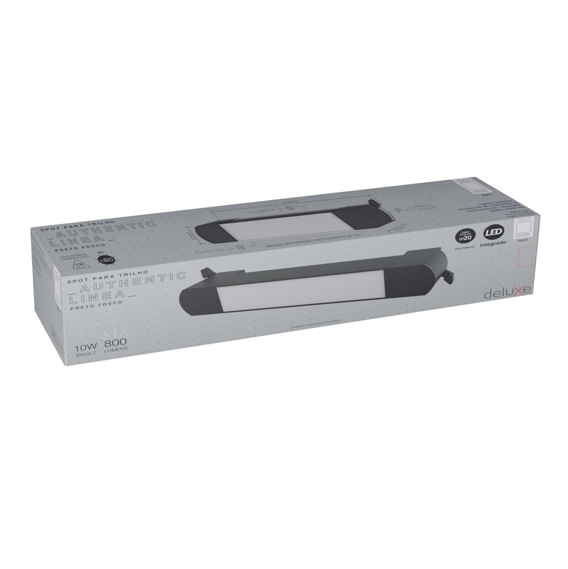 SPOT TRILHO AUTHENTIC LINEA 10W 6500K (BRANCA) PRETO FOSCO - Foto 2