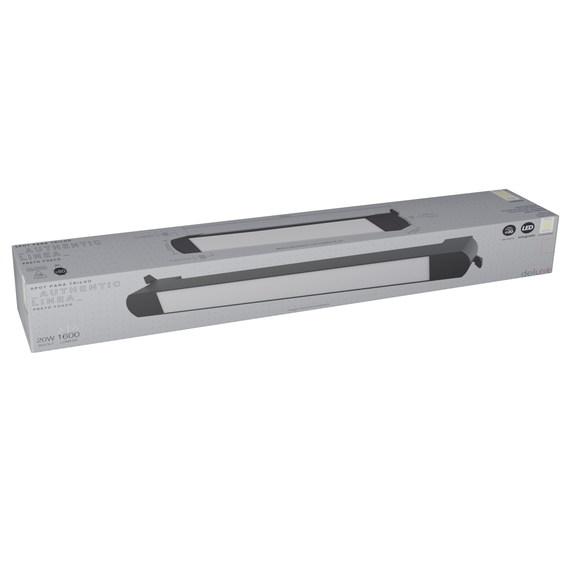 SPOT TRILHO AUTHENTIC LINEA 20W 6500K (BRANCA) PRETO FOSCO - Foto 2