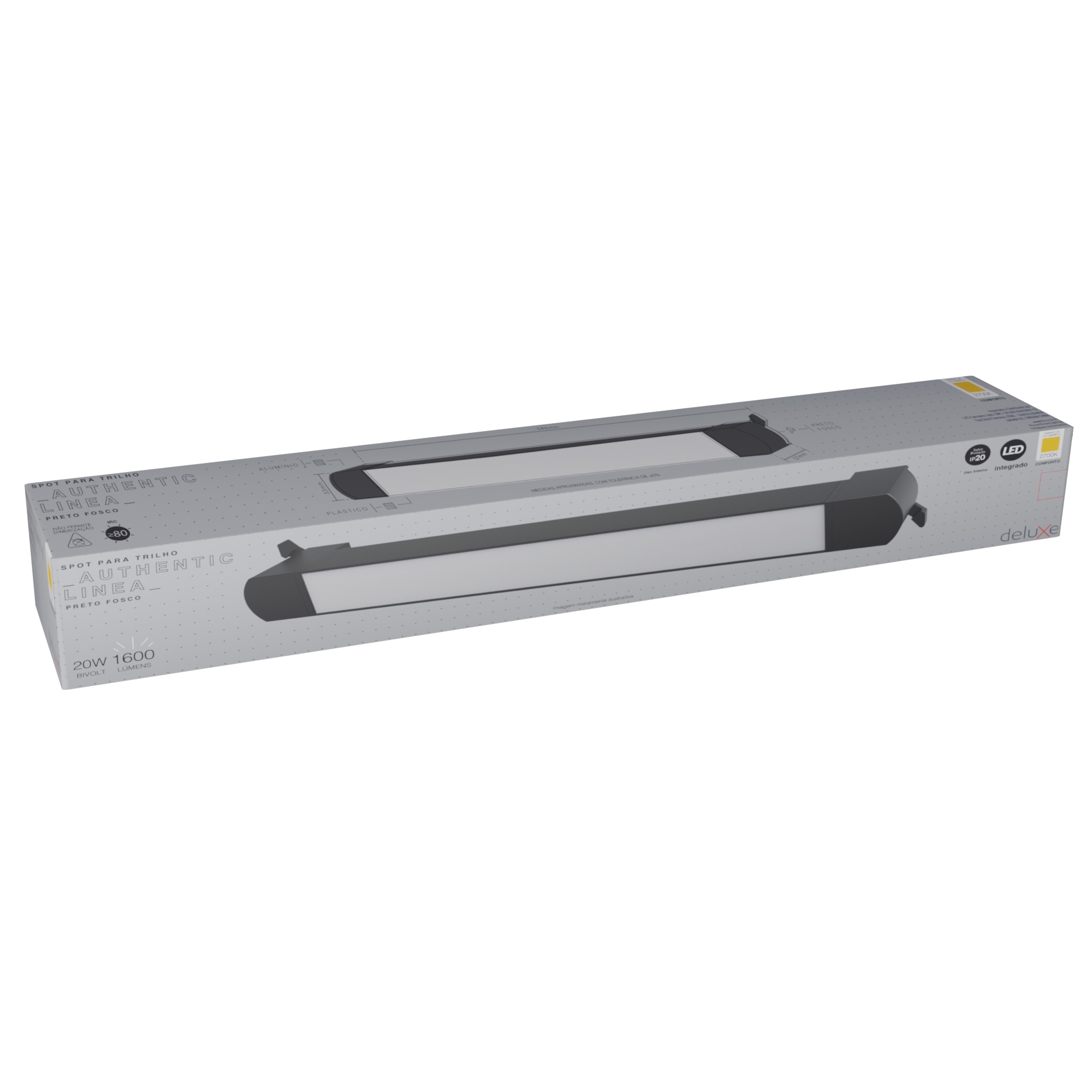SPOT TRILHO AUTHENTIC LINEA 20W 2700K (AMARELA) PRETO FOSCO - Foto 2