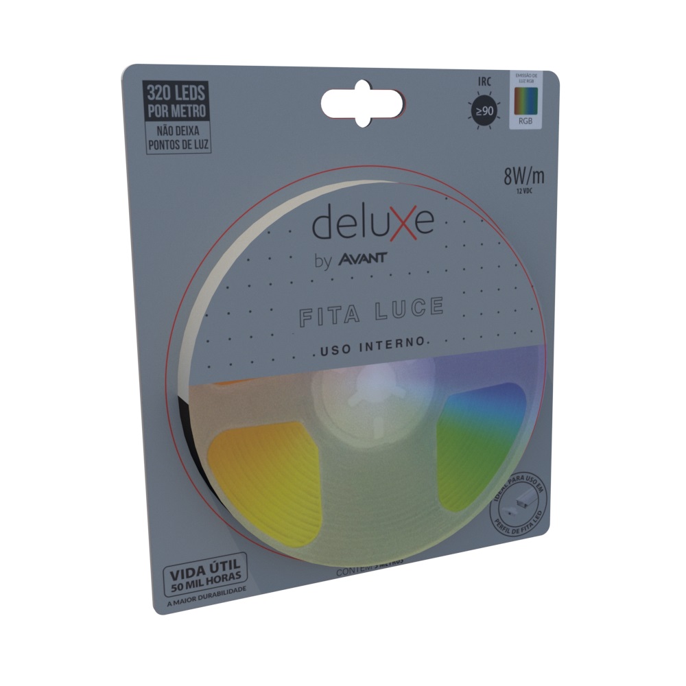 FITA LED 12V INTERNA LUCE COM 320 LEDS 8WM RGB 720 LUMENS METRO IP20 (ROLO 5 METROS) - Foto 1