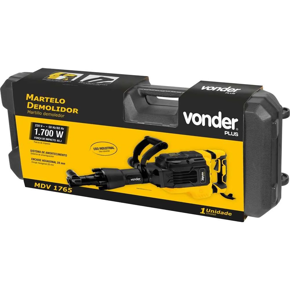 MARTELO DEMOLIDOR 1700W MDV1765 USO INDUSTRIAL 65 JOULES 220V - Foto 2