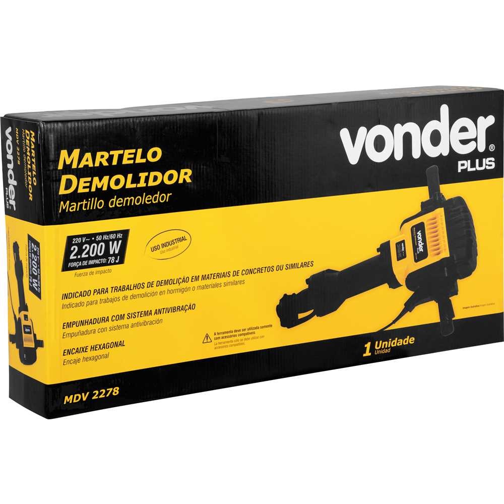 MARTELO DEMOLIDOR 78 JOULES MDV2278 USO INDUSTRIAL 220V - Foto 4
