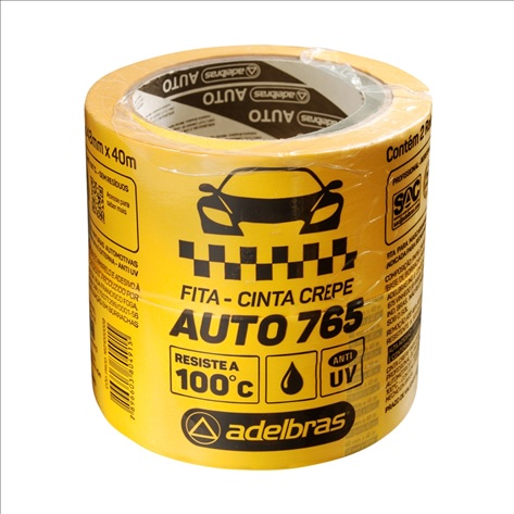FITA CREPE AUTOMOTIVA 48MMX40M AMARELA 765 - Foto 1