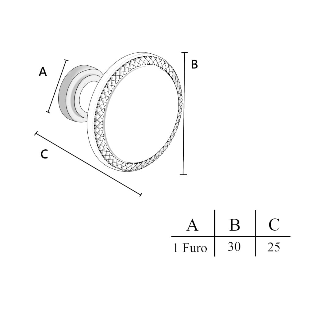 PUXADOR PONTO 30MM A�O ESCOVADO ALES 119 - Foto 1