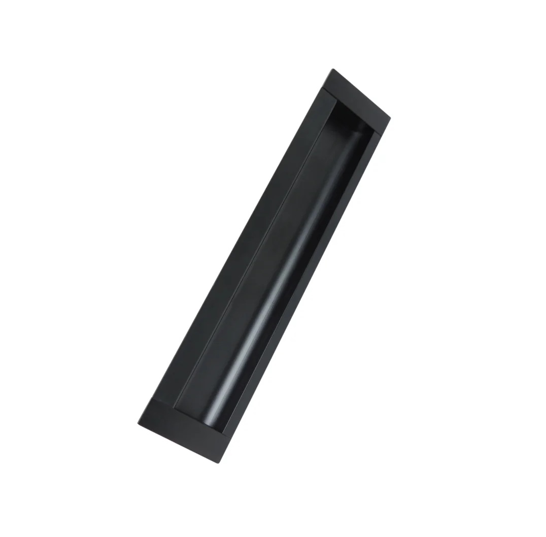 PUXADOR EMBUTIR ALUMNIO 160MM PRETO PONTEIRA DE ZAMAC CELLENO IL155