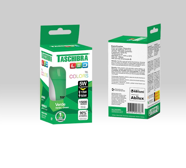 LAMPADA LED BULBO 5W TKL COLORS (VERDE) - Foto 1