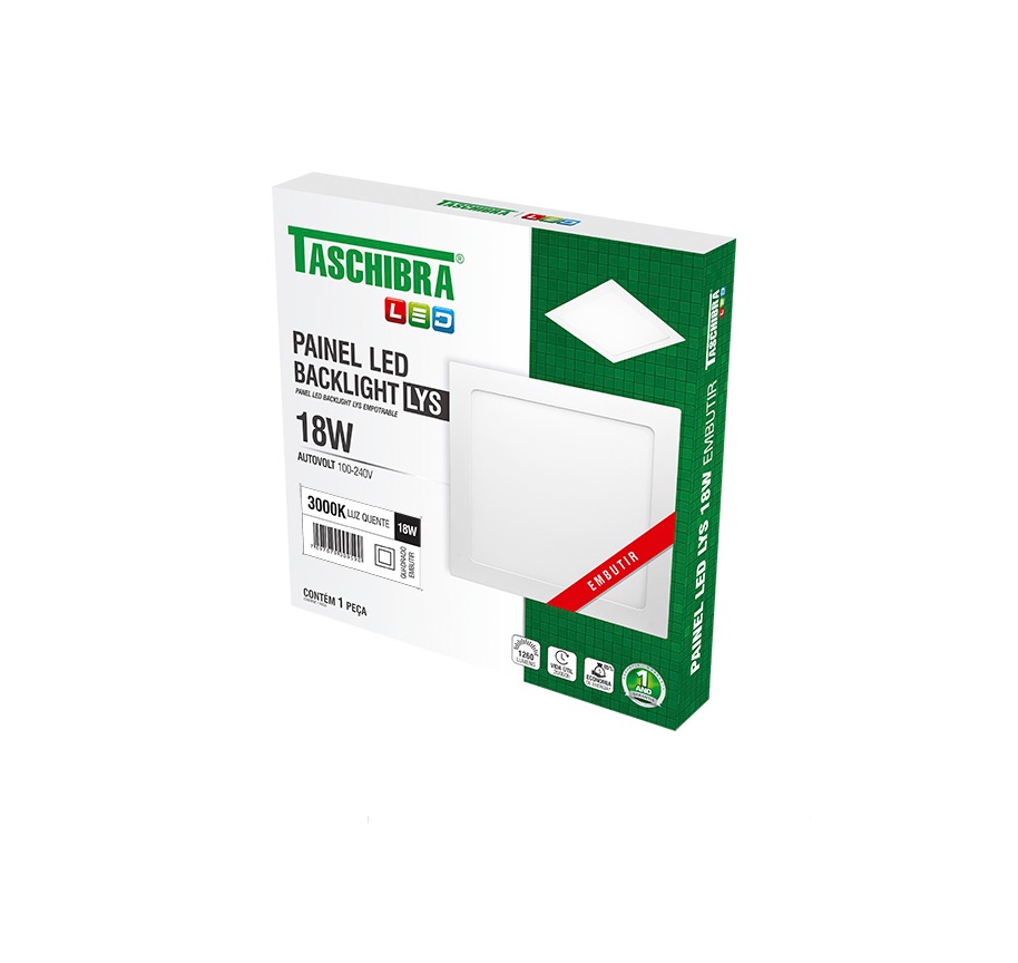 PAINEL LED QUADRADO EMBUTIR 18W LYS 1260 LUMENS 6500K (BRANCA) - Foto 2