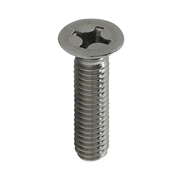 PARAFUSO MAQUINA 4X10 MA CABECA CHATA PHILLIPS A2-70 INOX PASSO 0,7 ROSCA INTEIRA