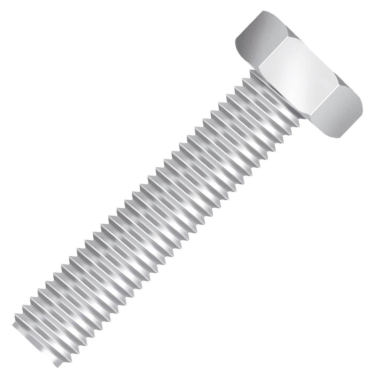 PARAFUSO SEXTAVADO 10X16 MA GRAU 5.8 PASSO 1,5 ROSCA INTEIRA ZINCADO BRANCO