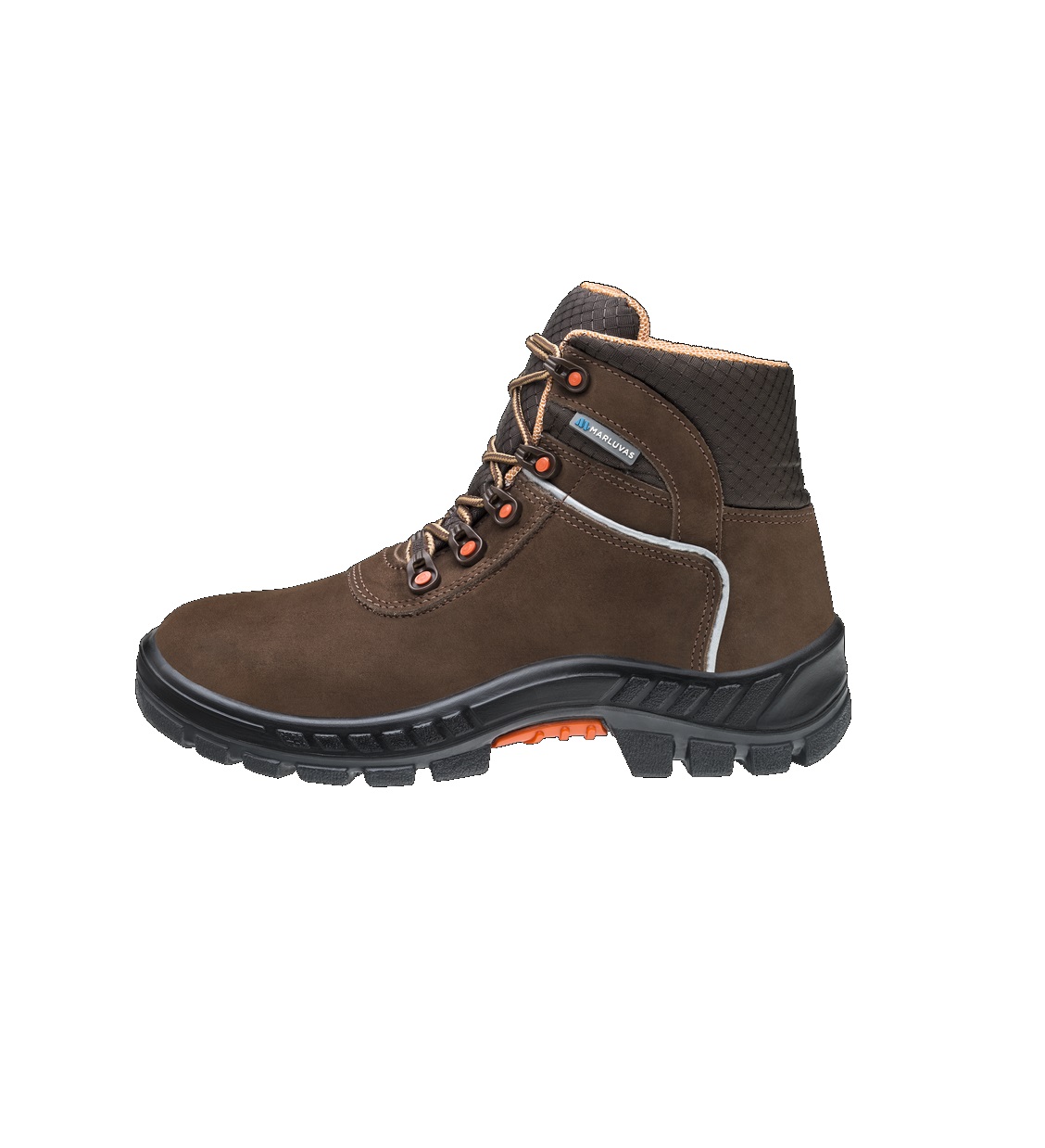 BOTINA 44 COURO NOBUCK MARRON AMARRAR BICO PLASTICO SOLA BIDENSIDADE 75PR29  CA41370 - Foto 1