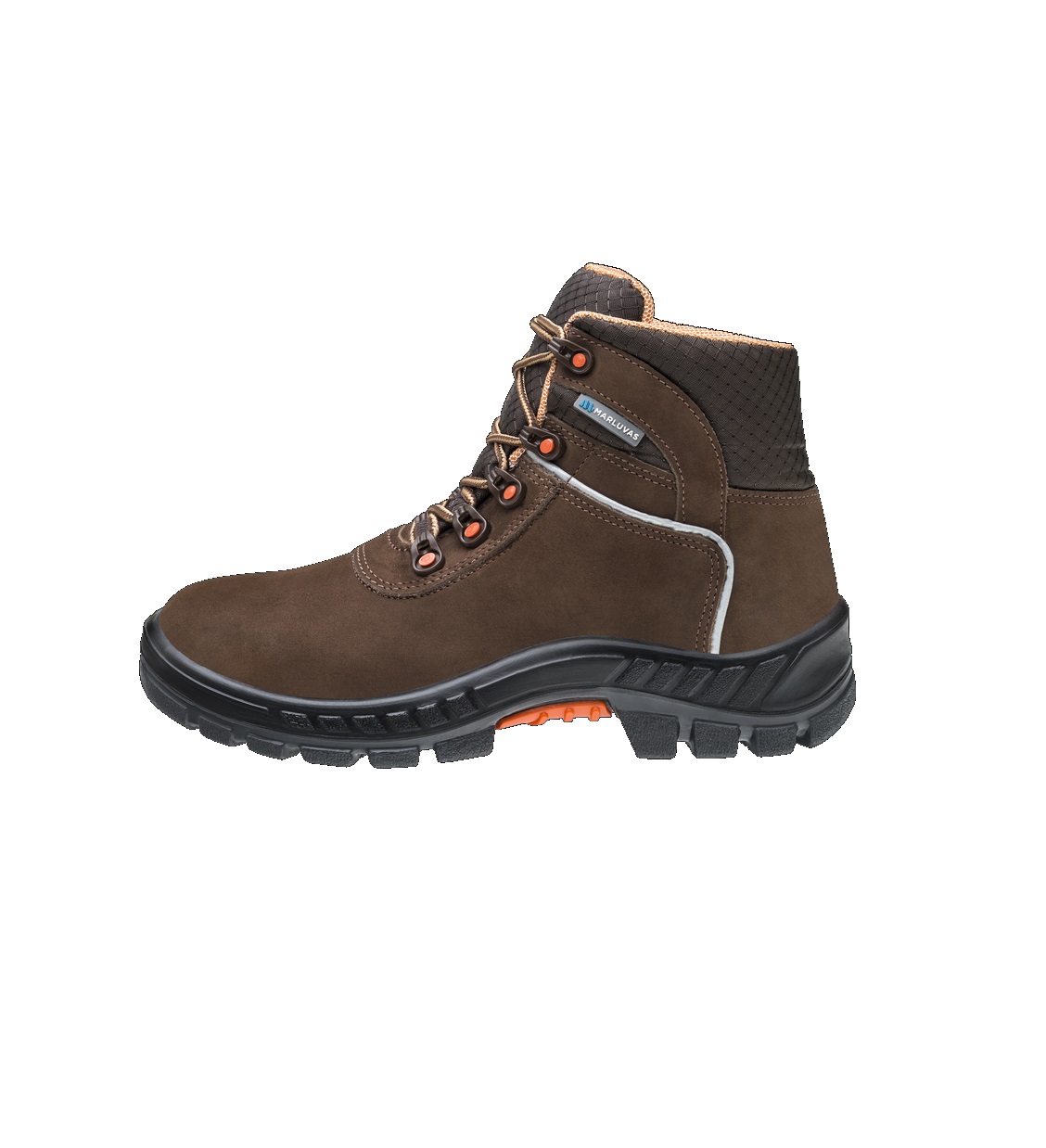 BOTINA 37 COURO NOBUCK MARRON AMARRAR BICO PLASTICO SOLA BIDENSIDADE 75PR29   CA41370 - Foto 1