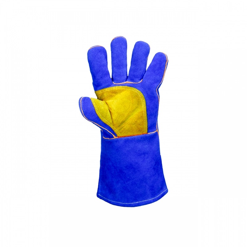 LUVA EM RASPA PUNHO 15CM AZUL REFOR�O EM COURO IGNIFUGADO NA PALMA E POLEGAR K-ARGON CA50277 - Foto 2