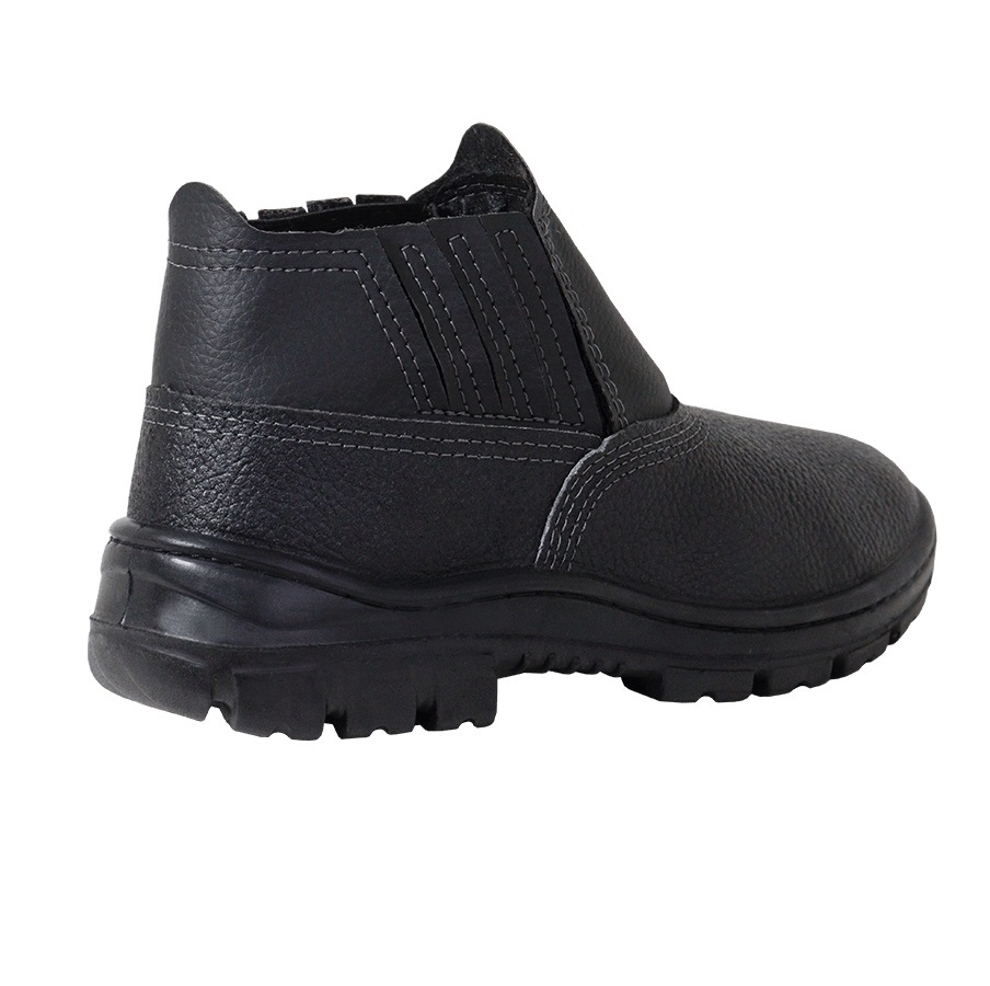BOTINA 39 COURO PRETA ELASTICO BICO PLASTICO SOLA PU 010PVC10 CA17015 - Foto 1