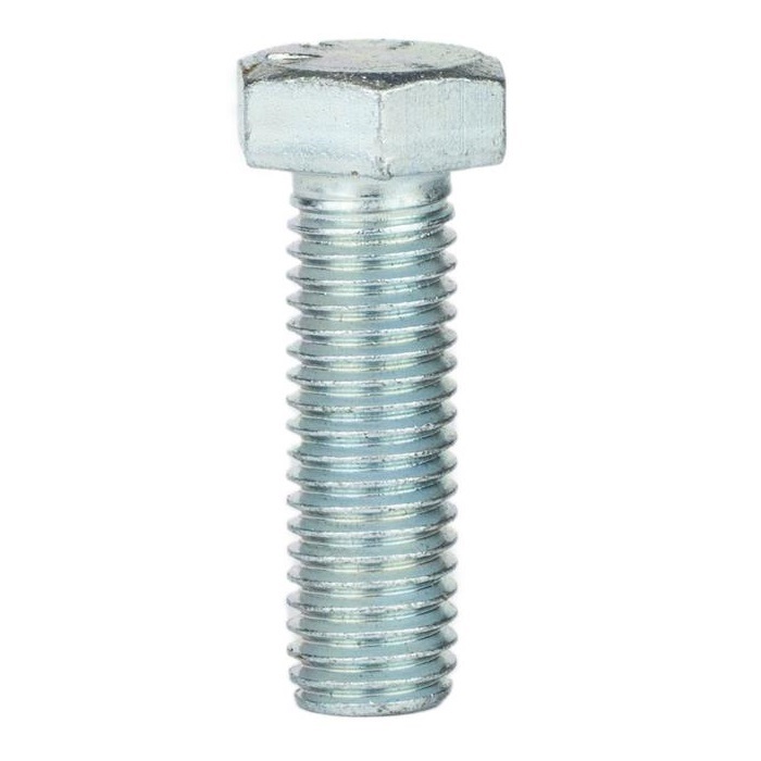 PARAFUSO SEXTAVADO 10X35 MA GRAU 5.8 PASSO 1,5 ROSCA INTEIRA ZINCADO BRANCO