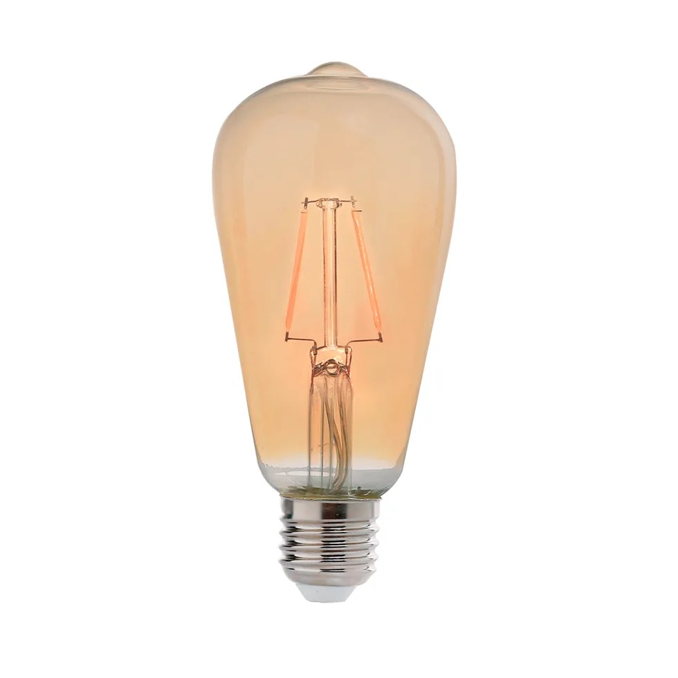 LAMPADA RETRO PERA ST64 4W (AMARELA �MBAR) 2200K BIVOLT - Foto 1