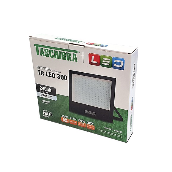 REFLETOR LED TR 300W 24000 LUMENS 6500K (BRANCA) DER/02 PRETO - Foto 2
