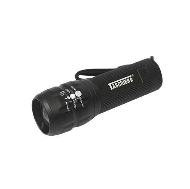 LANTERNA LED TLL 04 PRETA  (LUZ BRANCA) CORPO EM ALUMINIO (3 PILHAS AAA) - Foto 1