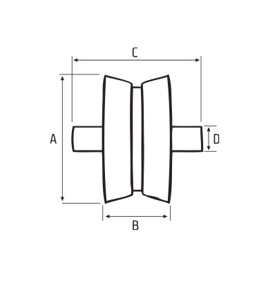 ROLDANA 150MM V COM ROLAMENTO 32MM PARA PORT�O DE CORRER - Foto 1