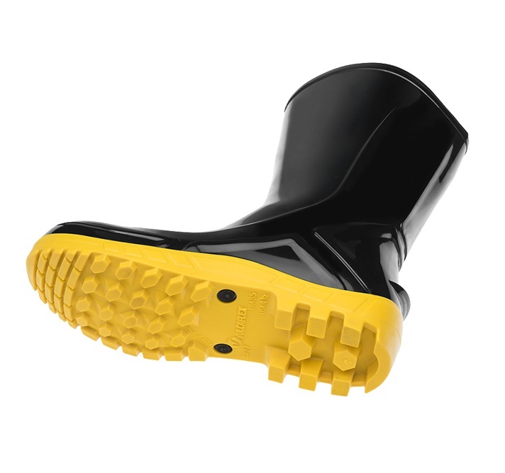 BOTA 37 PVC IMPERME�VEL CANO CURTO PRETA FORRO INTERNO SOLADO AMARELO 110FLEXF-PRA VULCAFLEX CA42291 - Foto 1