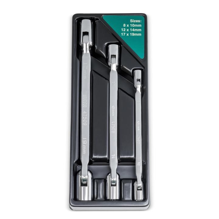 JOGO CHAVE SOQUETE FLEXIVEL DUPLO 8X10 A 17X19 COM 3 PE�AS ST08042 - Foto 1