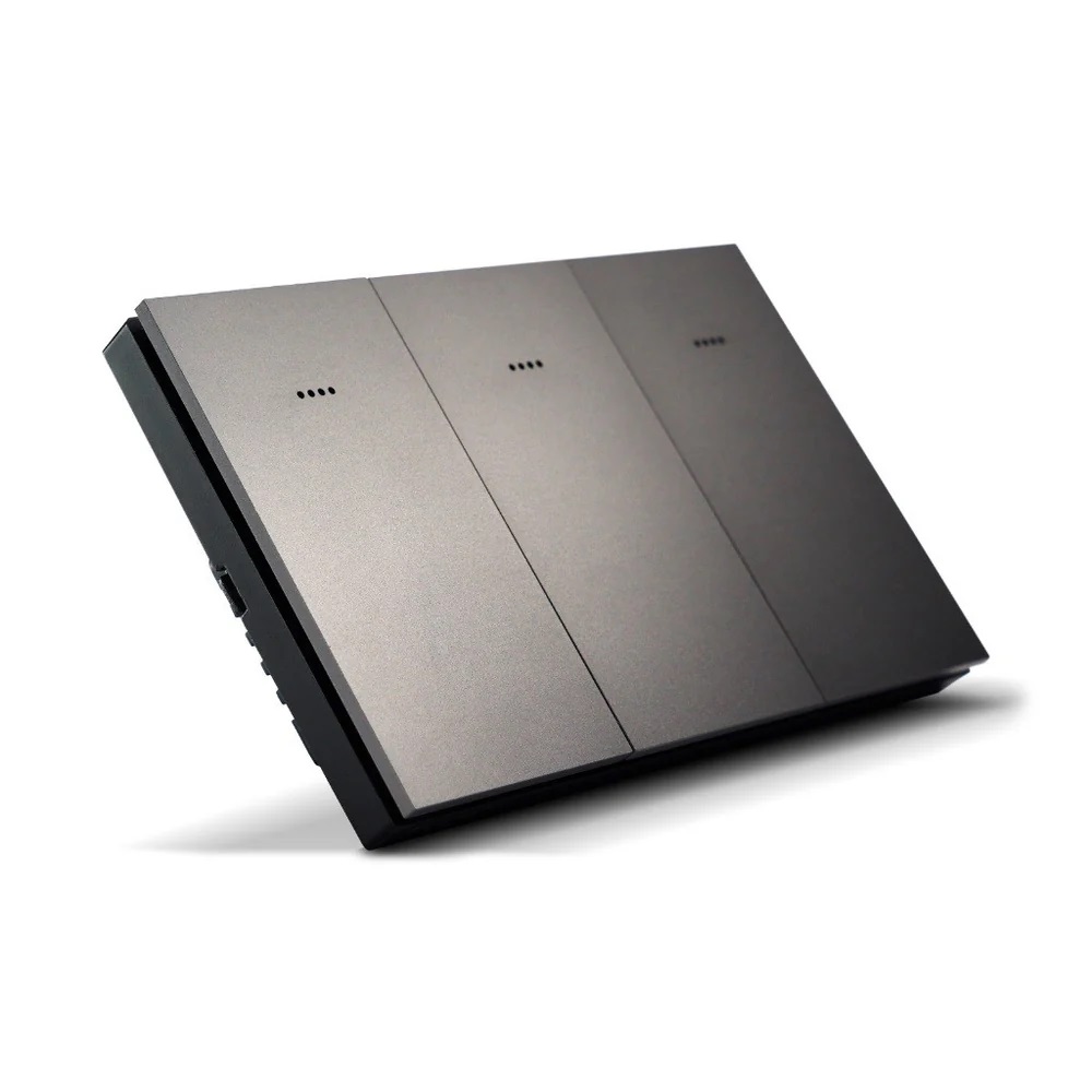 INTERRUPTOR INTELIGENTE M�RCURIO 3 BOTOES 16A CINZA MET�LICO ALUMINIO (ZIGBEE 3.0) EKGD-T408-3ZG - Foto 2