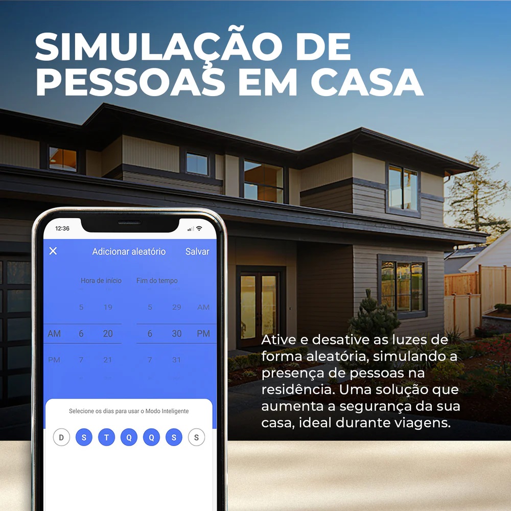 INTERRUPTOR INTELIGENTE TOUCH 2.5D 6 BOTOES BRANCO VIDRO/ABS 4X4 (WI-FI) EKAT-T3074-6W - Foto 4