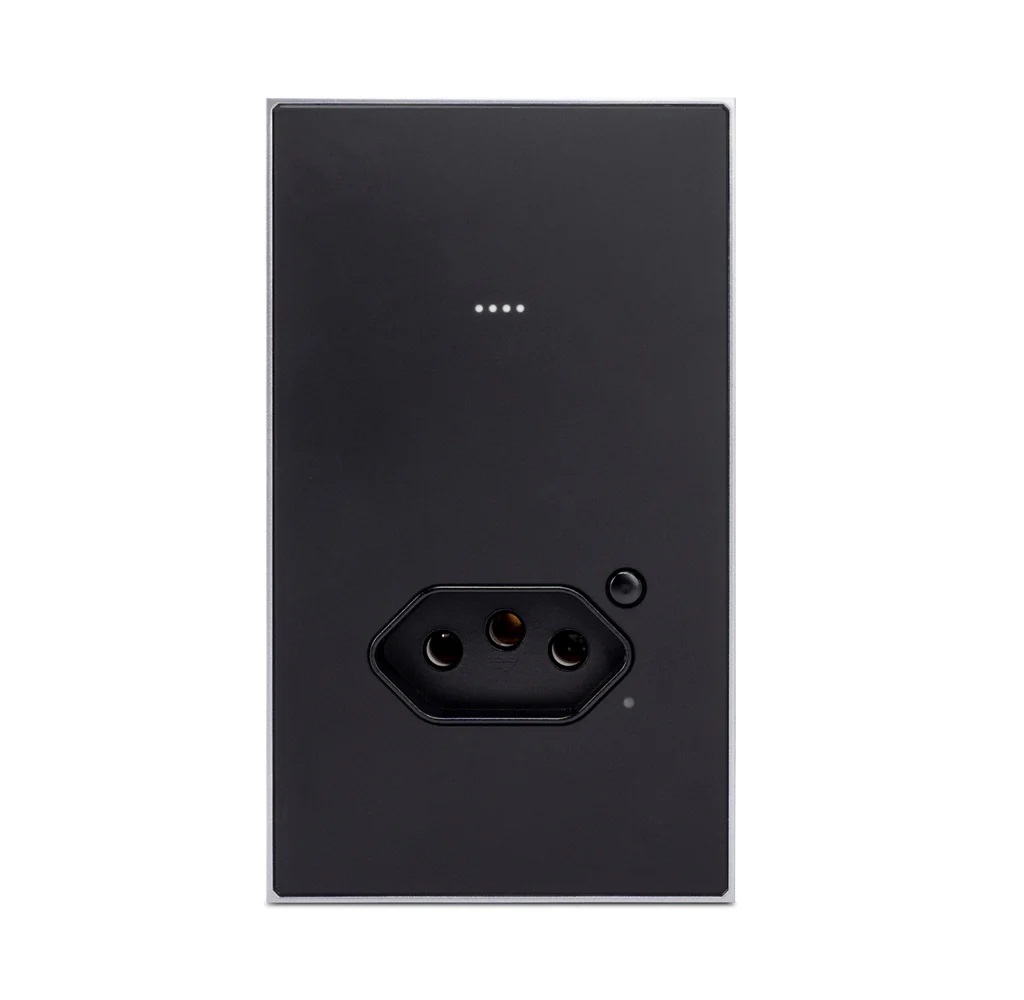 INTERRUPTOR INTELIGENTE SOFT TOUCH V�NUS 1 BOTAO COM TOMADA 2P+T (WI-FI) PRETO EKTL-T418-1P - Foto 1