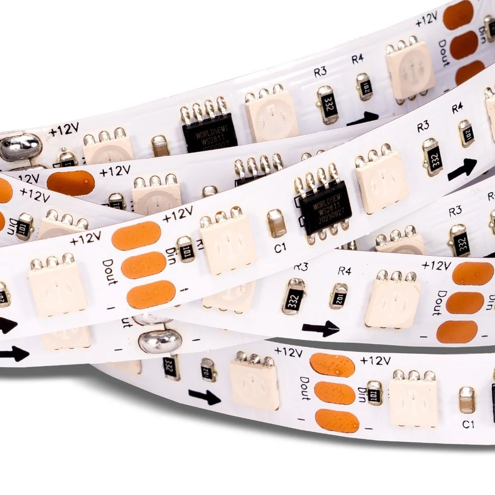 KIT FITA LED INTELIGENTE 12V 60 LEDS/METRO (ROLO 5 METROS) SEM SILICONE RGB-IC DREAMCOLOR (WI-FI) - Foto 1