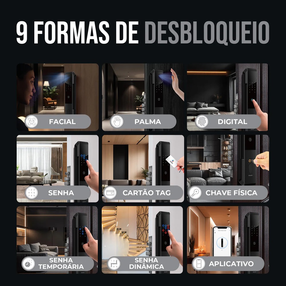 FECHADURA DIGITAL RECONHECIMENTO FACIAL E PALMA DA M�O SIRIUS (WI-FI) EKMG-T5331 - Foto 2