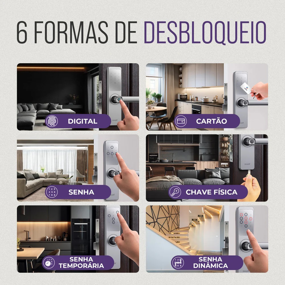 FECHADURA DIGITAL RECONHECIMENTO FACIAL E PALMA DA M�O SIRIUS (WI-FI) EKMG-T5331 - Foto 4