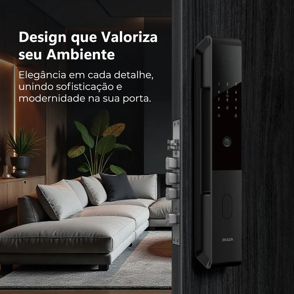 FECHADURA DIGITAL RECONHECIMENTO FACIAL E PALMA DA M�O SIRIUS (WI-FI) EKMG-T5331 - Foto 6