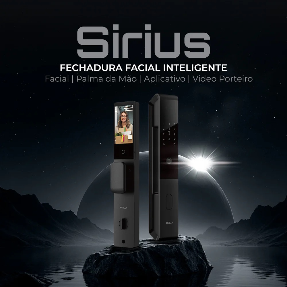 FECHADURA DIGITAL RECONHECIMENTO FACIAL E PALMA DA M�O SIRIUS (WI-FI) EKMG-T5331 - Foto 9