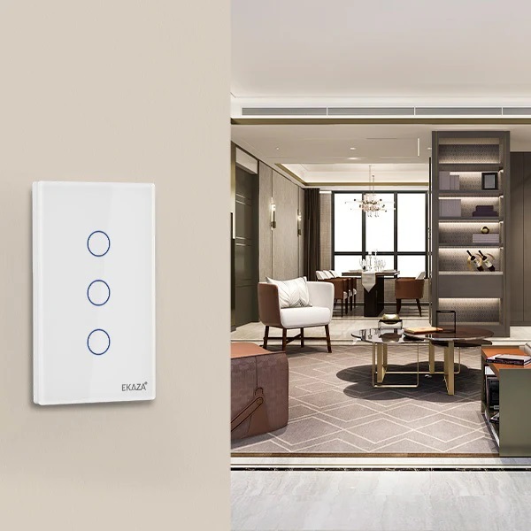 INTERRUPTOR INTELIGENTE TOUCH 2.5D 1 BOTAO BRANCO VIDRO/ABS 4X2 (WI-FI) T307-1W - Foto 1