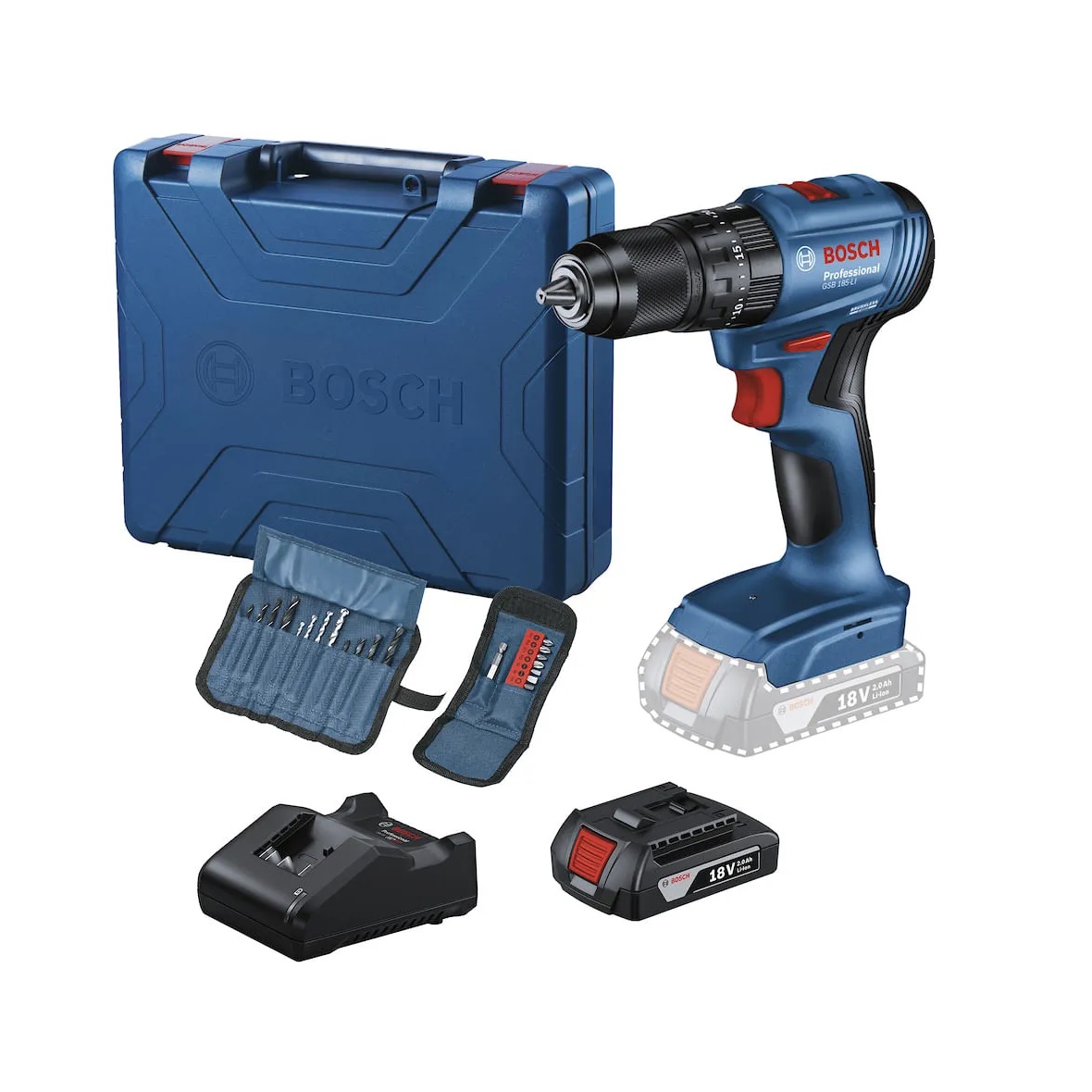 PARAFUSADEIRA E FURADEIRA IMPACTOGSB185LI-1BX 18V 1 BATERIA COM 23 ACESS�RIOS - Foto 2