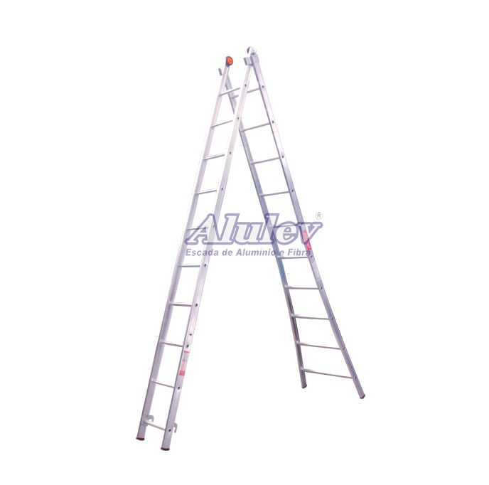 ESCADA DUPLA DE ALUM�NIO 10 DEGRAUS 3X1 F3,30/E5,40/A3,00 METRO - Foto 2