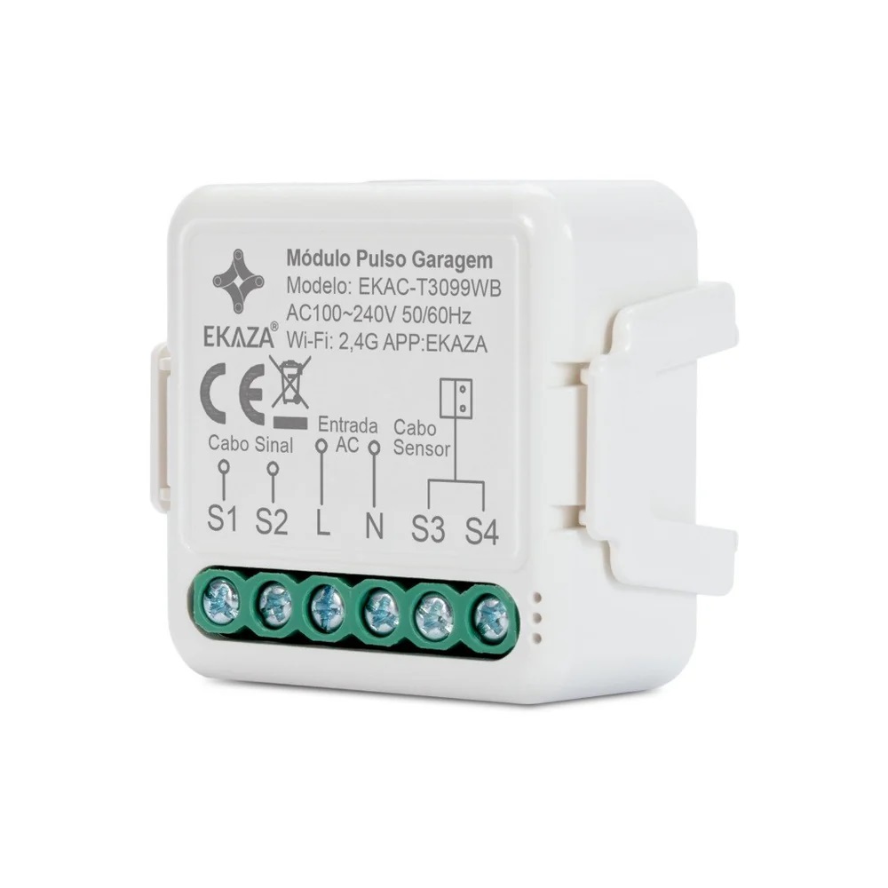 MINI MODULO INTERRUPTOR PULSO GARAGEM COM SENSOR WIFI+BLE EKAC-T3099WB - Foto 1