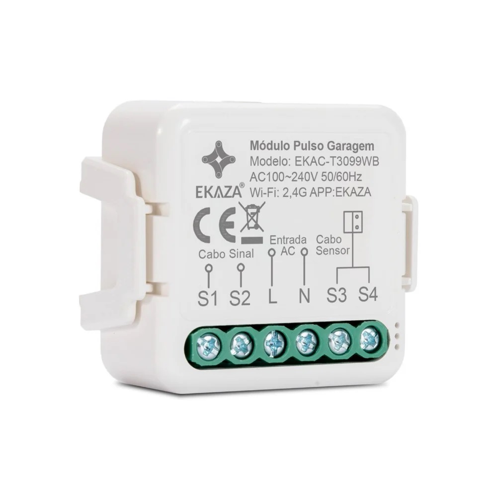 MINI MODULO INTERRUPTOR PULSO GARAGEM COM SENSOR WIFI+BLE EKAC-T3099WB - Foto 3